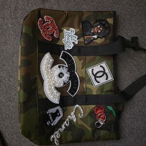 Camouflage Tote Bag with Embellishments